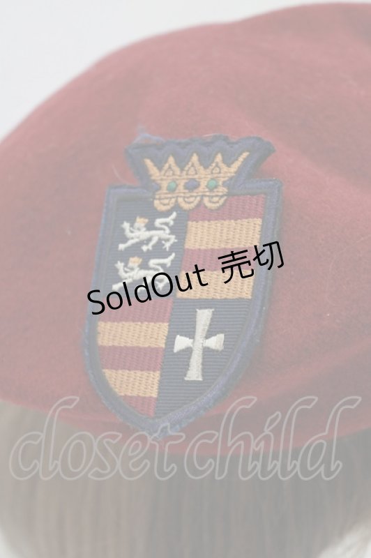 画像2: Jane Marple / エンブレムブローチ付ベレー  ボルドー H-26-01-21-071-JM-AC-KB-ZH (2)