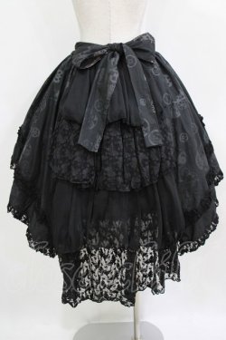 画像3: STEAM / プリントフリルティアードスカート  黒 H-26-01-21-007-HN-SK-KB-ZH