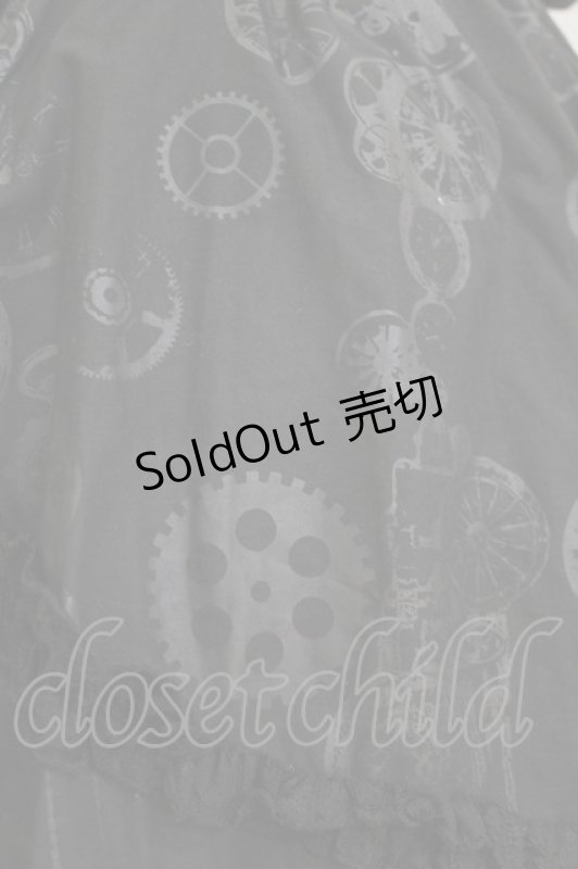 画像4: STEAM / プリントフリルティアードスカート  黒 H-26-01-21-007-HN-SK-KB-ZH (4)