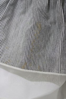 画像4: ATELIER PIERROT / ストライプバッスルコルセットスカート  ブラックストライプ H-26-01-21-008-EL-SK-KB-ZH