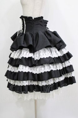 画像2: ATELIER PIERROT / ミニコルセットスカート  ブラック×ホワイト H-26-01-21-009-EL-SK-KB-ZH