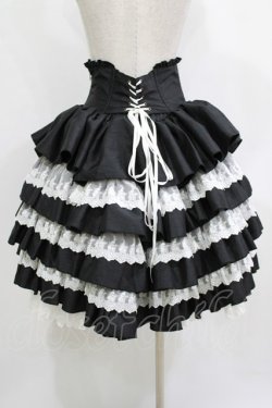 画像3: ATELIER PIERROT / ミニコルセットスカート  ブラック×ホワイト H-26-01-21-009-EL-SK-KB-ZH