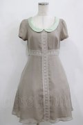 Emily Temple cute / ラウンドカラーフラワーレースワンピース  グレー×ミント H-26-01-21-011-ET-OP-KB-ZH