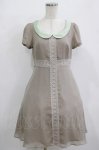 画像1: Emily Temple cute / ラウンドカラーフラワーレースワンピース  グレー×ミント H-26-01-21-011-ET-OP-KB-ZH (1)