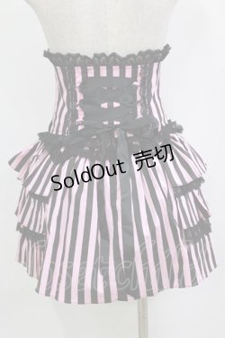 画像3: Blacklist / ストライプコルセット＆スカート  ブラック×ピンク H-26-01-21-018-PU-SK-KB-ZH