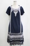 画像1: OZZ ANGELO / レースパフワンピース  ネイビー H-26-01-21-019-OO-OP-KB-ZH (1)