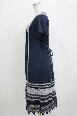 画像2: OZZ ANGELO / レースパフワンピース  ネイビー H-26-01-21-019-OO-OP-KB-ZH