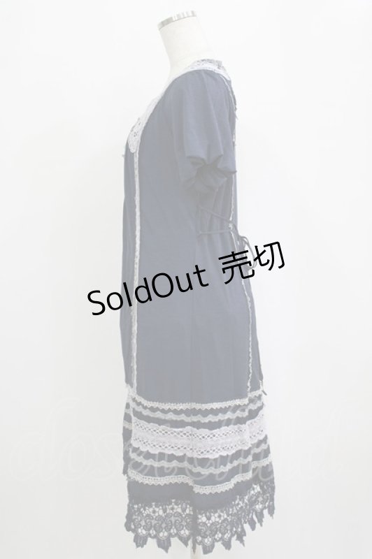 画像2: OZZ ANGELO / レースパフワンピース  ネイビー H-26-01-21-019-OO-OP-KB-ZH (2)