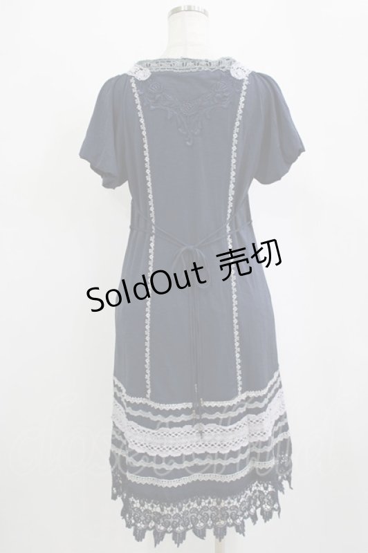 画像3: OZZ ANGELO / レースパフワンピース  ネイビー H-26-01-21-019-OO-OP-KB-ZH (3)
