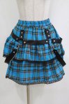 画像1: LISTEN FLAVOR / ハーネスティアードスカート  ブルーチェック H-26-01-21-020-PU-SK-KB-ZH (1)