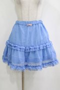 Emily Temple cute / ラメドットドビーピンタックフリルスカート  ブルー H-26-01-21-022-ET-SK-KB-ZH