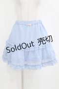 Emily Temple cute / ラメドットドビーピンタックフリルスカート  ブルー H-26-01-21-022-ET-SK-KB-ZH