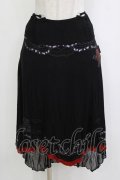 Ozz oneste / 刺繍2Wayスカート  黒 H-26-01-21-023-OO-SK-KB-ZH