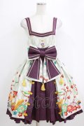 metamorphose / 春告げ鳥の恋うららプリーツジャンパースカート Free グリーン/パープル H-26-01-22-1003-ME-OP-NS-ZH