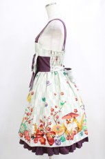 画像2: metamorphose / 春告げ鳥の恋うららプリーツジャンパースカート Free グリーン/パープル H-26-01-22-1003-ME-OP-NS-ZH (2)