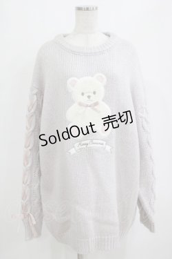 画像1: Honey Cinnamon / Honeyアップリケニットワンピース Free ラベンダー H-26-01-22-1031-LO-OP-NS-ZH