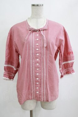 画像1: PINK HOUSE / ギンガムチェックブラウス Free レッド H-26-01-22-1033-LO-BL-NS-ZH