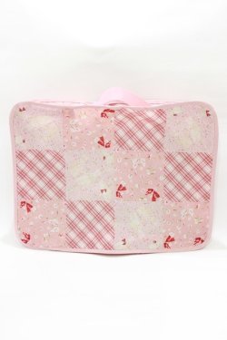 画像1: PINK HOUSE / バラ園うさぎ柄パッチワークプリントトラベルケース  ピンク H-26-01-22-1047-LO-ZA-NS-ZH