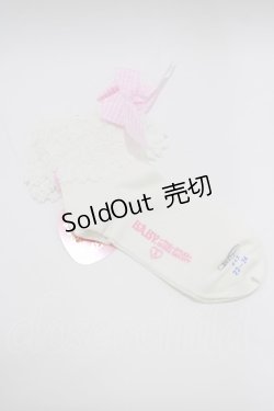 画像2: BABY,THE STARS SHINE BRIGHT / ギンガムトーションレ‐スクルー丈ソックス  オフ/ピンク H-26-01-22-1050-BA-ZA-NS-ZH