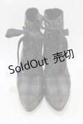 EATME / レースアップショートブーツ L/24.5cm チェック H-26-01-22-1071-LO-SH-NS-ZH