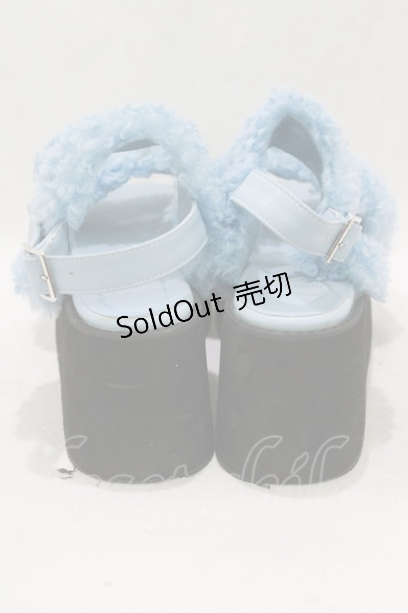 画像3: Jamie エーエヌケー / ファー厚底サンダル L/24.0〜24.5cm ブルー H-26-01-22-1072-LO-SH-NS-ZH (3)