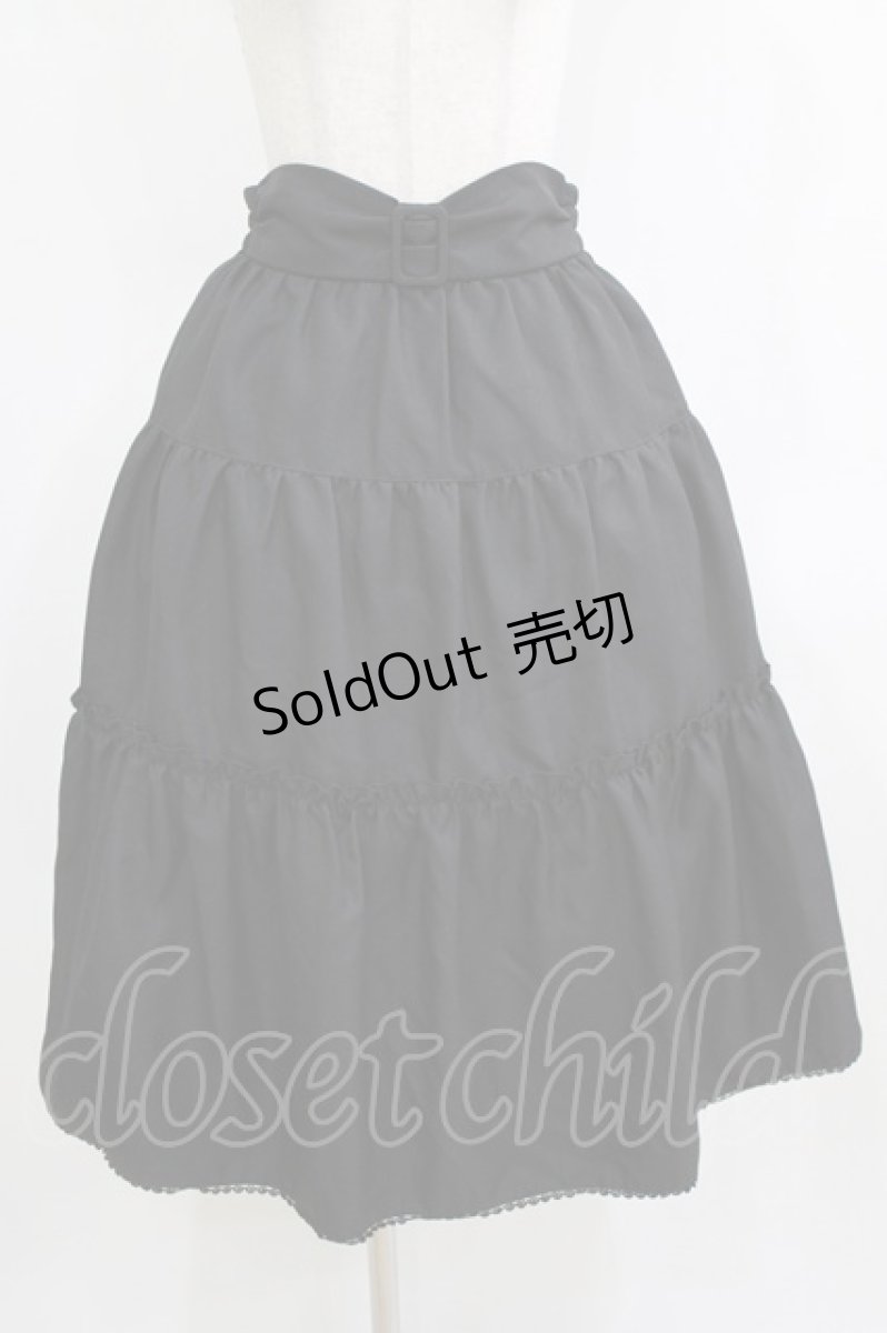 画像1: axes femme POETIQUE / ベルトデザインティアードスカート M ブラック H-26-01-22-1007-AX-SK-NS-ZH (1)