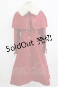 axes femme / ケープセットバッスルコート L ワイン H-26-01-22-1009-AX-CO-NS-ZH