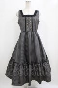 m petit by misako / TT*AOKストライプジャンパースカート L グレー H-26-01-22-1010-LO-OP-NS-ZH