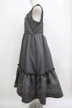 画像2: m petit by misako / TT*AOKストライプジャンパースカート L グレー H-26-01-22-1010-LO-OP-NS-ZH