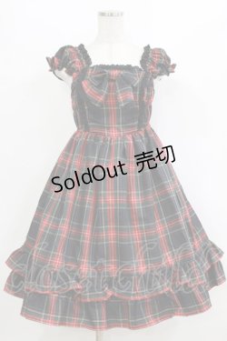 画像1: BABY,THE STARS SHINE BRIGHT / タータンチェックミニ袖ジャンパースカート&カチューシャセット Free ブラック H-26-01-22-1016-BA-OP-NS-ZH