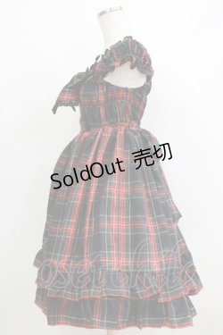 画像2: BABY,THE STARS SHINE BRIGHT / タータンチェックミニ袖ジャンパースカート&カチューシャセット Free ブラック H-26-01-22-1016-BA-OP-NS-ZH