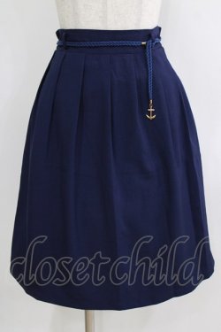 画像1: Fi.n.t / ロープマリンベルト使いタックスカート Free NAVY H-26-01-22-1017-CA-SK-NS-ZH