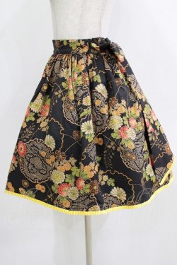 画像2: metamorphose / 和柄フリルリボンスカート Free ブラック H-26-01-22-1018-ME-SK-NS-ZH
