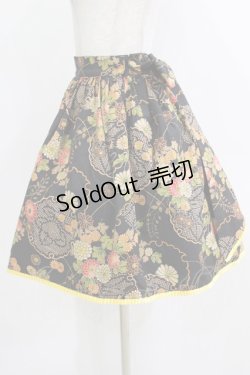 画像2: metamorphose / 和柄フリルリボンスカート Free ブラック H-26-01-22-1018-ME-SK-NS-ZH
