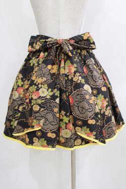 画像3: metamorphose / 和柄フリルリボンスカート Free ブラック H-26-01-22-1018-ME-SK-NS-ZH
