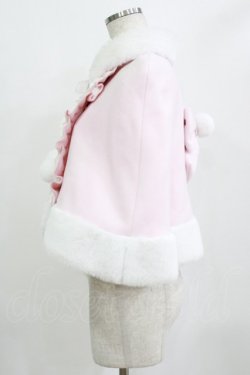 画像2: DearMyLove / ファーポンポンハートビジューリボンケープコート M~L ピンク H-26-01-23-027-EL-JA-NS-ZH
