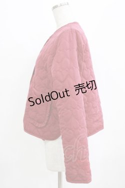 画像2: m petit by misako / サンリオキャラクターズコラボ キティタフタハートキルトジャケット L レッド H-26-01-23-029-LO-JA-NS-ZH