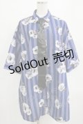 Jamie エーエヌケー / ストライプローズアイBIGシャツ M ブルー H-26-01-23-030-LO-BL-NS-ZH