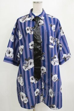 画像1: Jamie エーエヌケー / ストライプローズアイBIGシャツ M ブルー H-26-01-23-030-LO-BL-NS-ZH