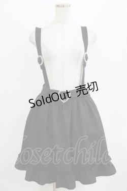 画像1: DearMyLove / ストーンバックルサスフリルスカート LL ブラック H-26-01-23-031-EL-SK-NS-ZH