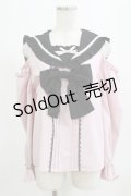 DearMyLove / セーラーオフショルリボンブラウス L ピンク H-26-01-23-034-EL-BL-NS-ZH