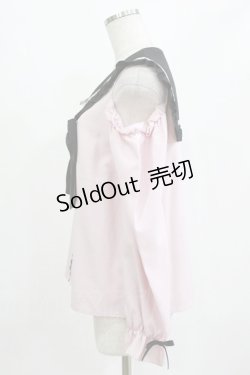 画像2: DearMyLove / セーラーオフショルリボンブラウス L ピンク H-26-01-23-034-EL-BL-NS-ZH