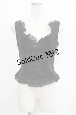 画像1: metamorphose / 別珍リボンビスチェ Free ブラック H-26-01-23-036-ME-JA-NS-ZH