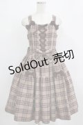 metamorphose / チェック柄編み上げジャンパースカート サイズ1 ベージュ H-26-01-23-005-ME-OP-NS-ZH