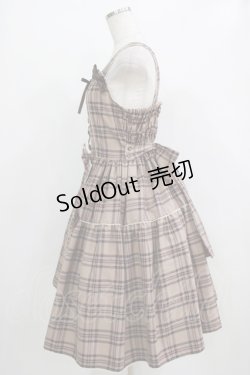 画像2: metamorphose / チェック柄編み上げジャンパースカート サイズ1 ベージュ H-26-01-23-005-ME-OP-NS-ZH