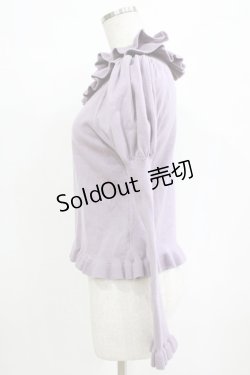 画像2: Hoshibako Works / たっぷりフリルのパフスリーブニット Free ラベンダー H-26-01-23-050-LO-TO-NS-ZH