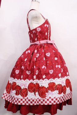 画像2: Chalmiere / スウィーティアップルジャンパースカート M レッド H-26-01-23-1003-LO-OP-NS-ZH