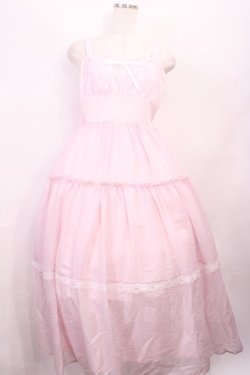 画像1: Lovely Tency / 眞白ありすコラボ/ティアードジャンパースカート L ピンク H-26-01-23-1005-LO-OP-NS-ZH