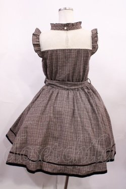 画像2: axes femme POETIQUE / バラ刺繍入りチェックワンピース M ブラウン H-26-01-23-1016-AX-OP-NS-ZH