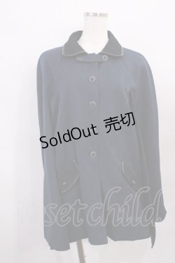 画像1: axes femme / パイピングケープコート M ネイビー H-26-01-23-1023-AX-CO-NS-ZH